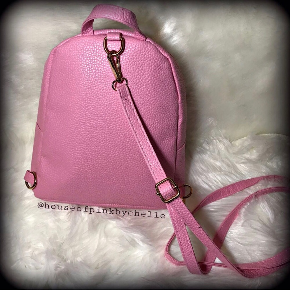 Pink Mini Backpack with Removable/Adjustable Strap - Picture 6 of 8